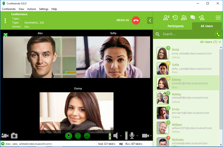 Conferendo High Quality Video Chat